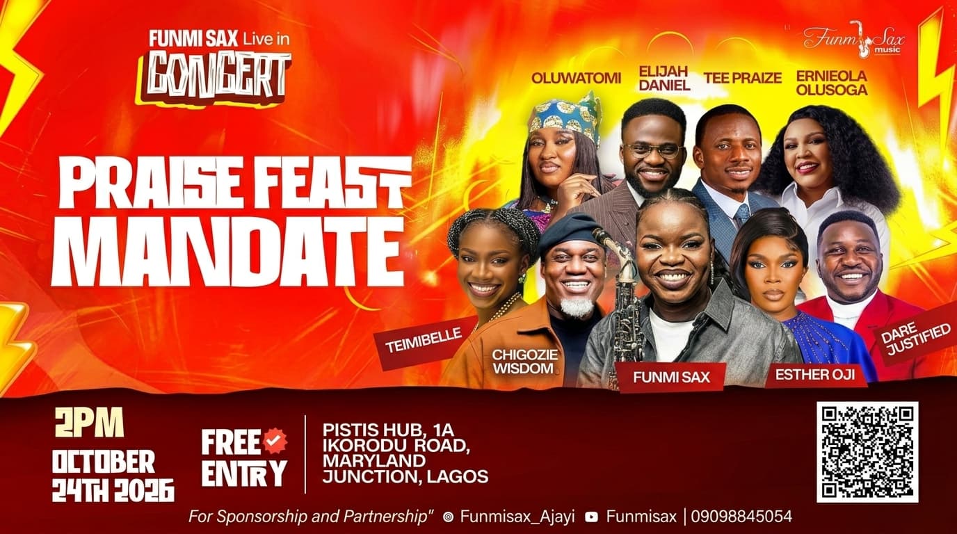 Praise Feast Mandate concert flyer — October 24th 2026